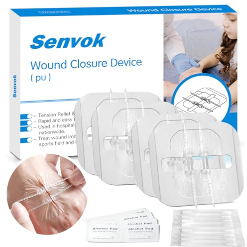 Sutures Butterfly Bandaids - 4 Pcs Laceration Closure Kit - Surgical Laceration Repair Without Sew - Quick Clot -Emergency Wound Closures Device (PU)