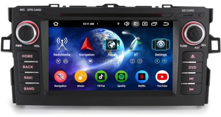 Erisin 8-Core 4+64GB Android 16 GPS Radio Coche Bluetooth para Toyota Auris