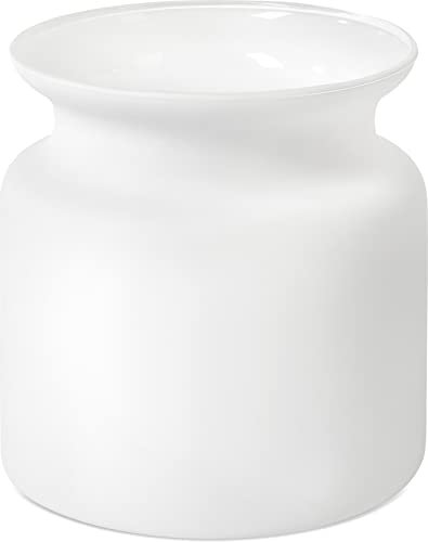 Giessle® Moderne Vase aus Glas für [mittelgroße] Sträuße, Farbwahl weiß MATT, Tischvase Blumenvase