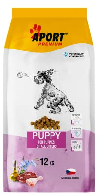 Aport Premium - Nourriture pour Chiens pour Toutes Races, Formule idéale pour la période de Croissance - Contient du Porc et de la volaille - Idéal pour Les Chiots et Les Jeunes Chiens - 12 kg