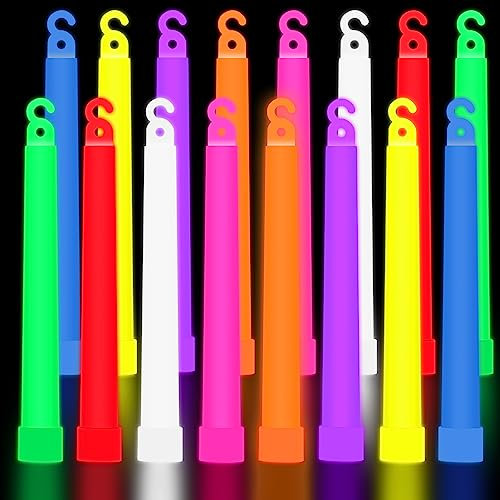 JEFFOUOO Knicklichter,25 Stück Knicklichter Party Set,Knicklichter Leuchtstäbe,Power Knicklichter,Farbe Leuchtstäbe,Jumbo Leuchtstäbchen,Glow Sticks für Party Outdoor Festival Camping,150 x15 mm