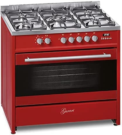 GURARI Centro cottura a gas 911 Red, Centro cottura elettrico a gas 90 cm/Gamma Coocker/ 4 kw WOK/gas naturale/propano