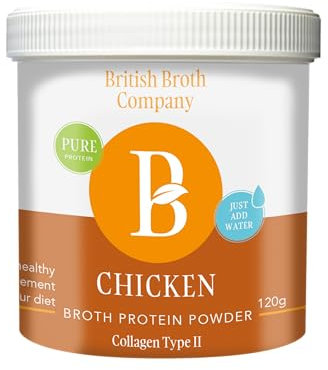 Dehydrated Chicken Broth Powder, 120g (3 litres), 100% Natural no Chemicals or Harmful Ingredients, dehydrated not hydrolysed. Free Range Chicken Broth Natural Type II Collagen Protein