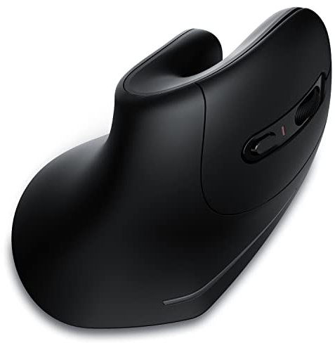 CSL Ergonomic wireless vertical mouse for right handed users, Bluetooth, 1000-2400 DPI, 8 buttons, against mouse arm/tennis elbow (RSI syndrome), compatible with PC, computer, laptop, Mac, black