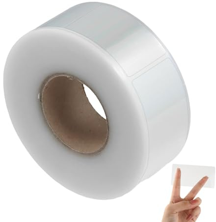 500 Piezas Protectores de Etiquetas, Etiquetas Adhesivas Transparentes, Pegatinas Redondas, Autoadhesivas Etiquetas Rollo para Proteger Códigos de Barras, Libros, Oficina, Números (Cuadrado 30*80 mm)