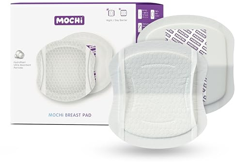 MOCHi Nursing Pads – Ultra-Absorbent with HydroPearl Technology – Leak-Proof, 6-Layer, Breathable Design – Thin (0.15 cm), Day & Night Use – Individually Wrapped for Hygiene – Breast Pads for Mums