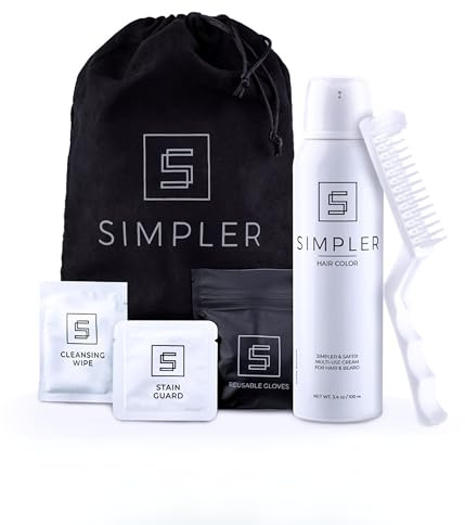 Simpler Hair Color for Men Kit for Full Gray Coverage - Medium Brown Men’s Hair Dye - Easy Hair or Beard Dye for 100% Gray Coverage - Ammonia Free Hair Color, Beard Coloring for Men