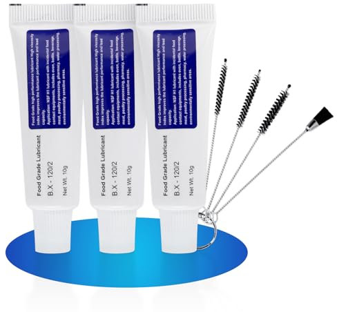 PAYFULLY Graisse silicone pour machines à café automatiques, graisse silicone alimentaire avec 4 brosses de nettoyage, graisse lubrifiante pour machines à café, y compris les robinets, les joints, les