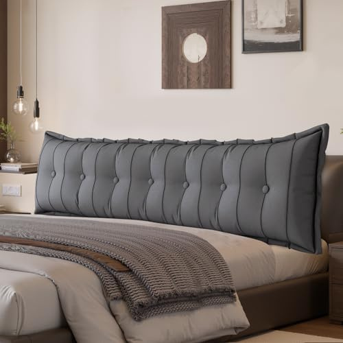 LELEFIDO Grande cuscino per testiera letto, cuscino da lettura per sedersi a letto, schienale cuscino per supporto e posizione comoda a letto, divano, con fodera rimovibile
