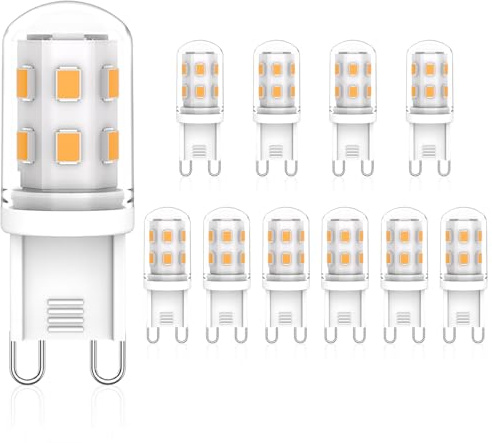 Eco.Luma LED-lampor G9, 2W motsvarande 20 W halogenlampa, varmvit 2700K 210LM utan flimmer AC 220-240 V, icke-dimbar energisparlampa, 10 st