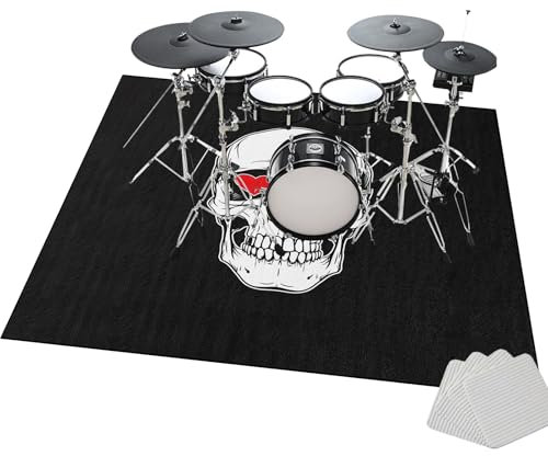 Schlagzeugteppich - Schlagzeug Teppich für Bass Drum Snare - Trommel Teppiche rutschfeste - Wohnung - Quadratische Schallschutzdecke - Akustik Elektrisches Schlagzeug Teppich für Studio 160 x 100 cm