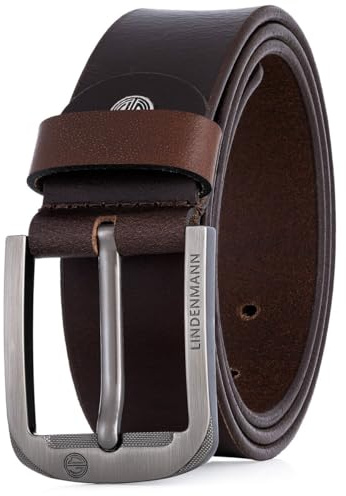 Lindenmann Ceinture en cuir pleine fleur pour homme, ceinture en jean marron, Farbe/Color:marron, Size US/EU: