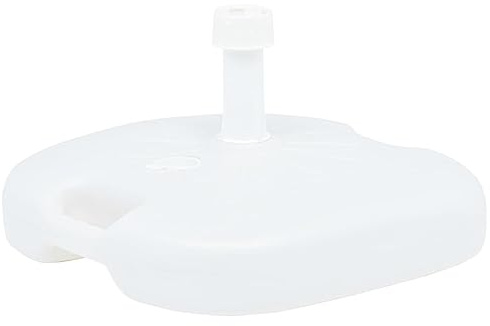 Teenpull Vitt parasollstativ för sand och vatten, 16 l plast, väderbeständig, rund paraplyfot för trädgård, terrass, balkong, utomhusområde, stabil och hållbar