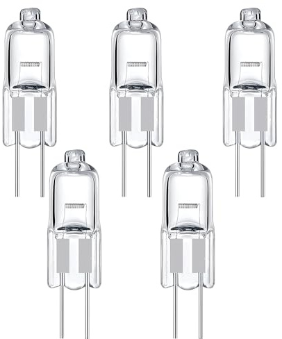 Funver 5pcs Ampoule Halogene G4 Basse Tension, Une ampoule G4 12V 10W Portable et Compacte à deux Broches, Idéale pour L'éclairage D'armoires de Plafonniers et de Projecteurs
