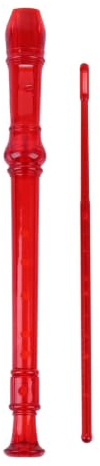 Vuxeninspelare Plastblockflöjt Med Sammetsväska Sex Hål Och Åtta G Typ Sopran Nybörjare Vuxen Instrument(Bright Red)