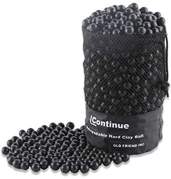 L Continue 1000 Stück Durchmesser 1/2 Zoll Schleuder Munition biologisch abbaubare Harttonkugel - Schwarz