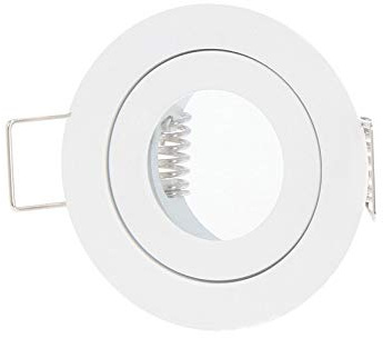 Feuchtraum Slim IP20/44 Einbaustrahler MR11 Einbaurahmen Downlight Wasserdicht Ø45mm Bohrloch Aluminium inkl. GU5.3 Fassung für LED Leuchtmittel, Rund Weiß