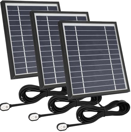 Uogw Solarmodul-Ladegerät, kompatibel mit Arlo Pro 4/Arlo Ultra 2/Arlo Pro 3/Arlo Ultra/Arlo Pro 5S 2K/Go 2, mit 3,5 m wasserdichtem magnetischem Ladekabel, verstellbare Halterung, Schwarz, 3 Stück