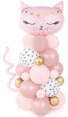 Luftballon Girlande Katze Kitty rosa 83 x 140 cm Deko Geburtstag Ballon-Girlande XXL Party-Deko