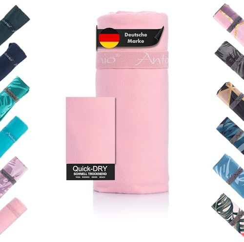 Antonio - Mikrofaser Strandtuch & Badetuch XXL 160 x 80 cm rosa - Damen & Herren Strand-Handtuch & Bade-Handtuch schnelltrocknend leicht groß - Microfaser Towel Handtücher für Yoga, Sport, Unterwegs