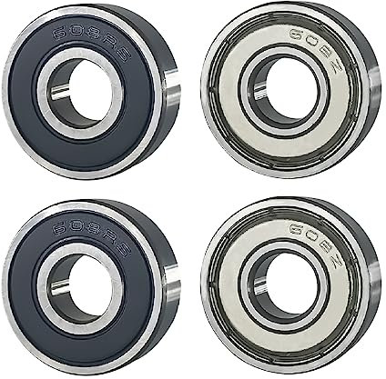 4 Stück Kugellager 608rs, ABEC-9 Rillenkugellager Kohlenstoffstahl Miniatur Rollenlager mit Double Shielded,Metall Doppelt Geschirmt für Skateboard, Roller, Inline Skates(8mm x 22mm x 7mm)