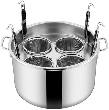 MObyat Pentola per La Pasta, Cuocipasta in Acciaio Inossidabile A 3/4/5 Fori con Cestello Colino Inserimento, Coperchi E Divisore, per Cucina Domestica Ristorante