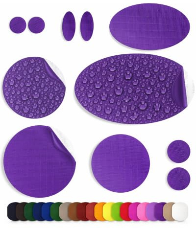 Stick-On Repair Patches for Down Jackets, Tents, 11 Pcs, Purple