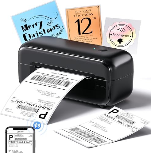 Phomemo 246BT Bluetooth Etikettendrucker DHL,Versandetiketten Drucker,Thermodrucker 4x6 Labeldrucker DHL,Shipping Thermal Printer,Kompatibel mit Ebay,Amazon,Etsy,Shopify,UPS,FedEx etc(Schwarz)