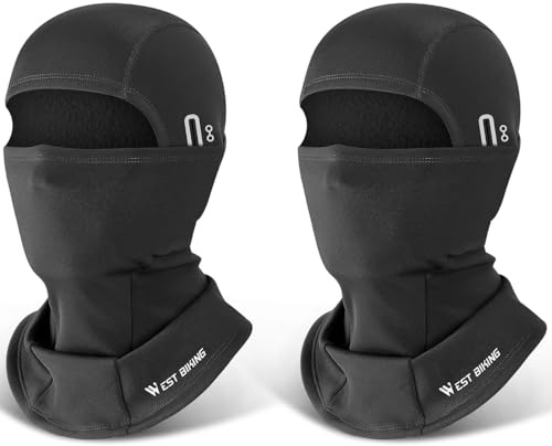 CYCLESPEED Balaclava motorcykel cykel balaclava vinter skidmask för män kvinnor ansiktshuva varm vindtät andas för löpning utomhusaktiviteter, Svart svart, one size