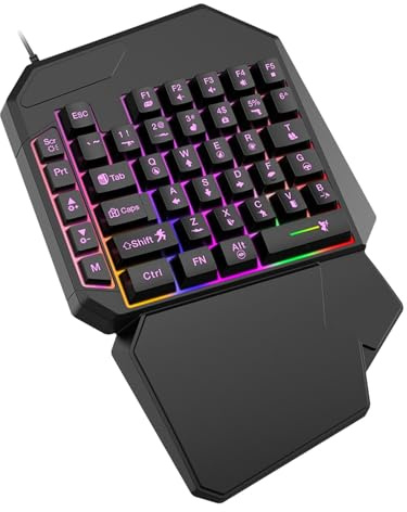 Mezza tastiera ergonomica da gioco | Tastiera con una mano sola | Mezza tastiera | Tastiera programmabile per cellulare a 1 mano | Tastiera da gioco professionale Controller di gioco ergonomico Plug