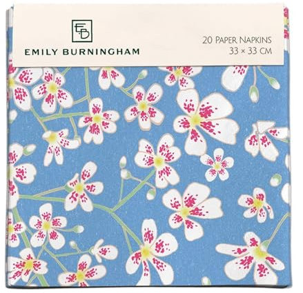 Museums & Galleries Pack of 20 Paper Serviette Napkins - Blossom Flowers Design by Emily Burningham - Disposable Tableware
