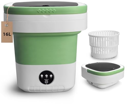 Lavatrice portatile, mini lavatrice e asciugatrice centrifuga da 16 litri con pulizia profonda di biancheria intima, vestiti per bambini e piccoli vestiti, piccola rondella pieghevole per