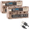 2 x Blumax Battery Replacement for Sony NP-F550 | 2600 mAh - with USB Type-C Charging Socket for Sony NP-F750 NP-F960 NP-F970 NP-F980 NP-F990 // Video Lights ...
