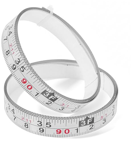 Lnngub 2 Pack Adhesive Measuring Tape,39 Inch Ruler Tapes Peel and Stick On Tape Measure Sticker,Imperial & Metric Scales Left-Right Reading Ruler for Woodworking,Drafting Table Saw Measuring