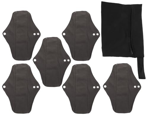 BIUDECO Toalla Menstrual Reutilizable Negra para Mujer, Cómoda y Lavable, Material Sintético, Set de 1 para Uso Durante el Periodo o Maternidad