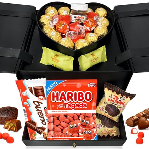 Boîte Coffret Bijou Ferrero Premium Moments · Cadeau Saint-Valentin avec +35 Chocolats et Pralines · Coffret Bijou Réutilisable Pop-Up + Carte Personnalisée