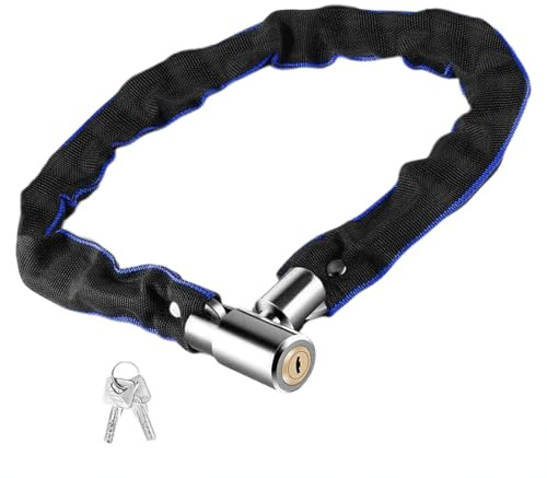 Hangsu Candado antirrobo para bicicleta de montaña, cadena de seguridad portátil con 2 llaves para scooter, motocicleta, antirrobo de montaña
