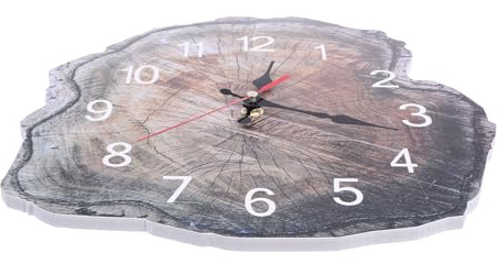 Gadpiparty Reloj de pared Aa alimentado por pilas, con diseño anual colgante, elegante reloj silencioso, aspecto simple y elegante con detalles delicados, color café para decoración de sala de estar