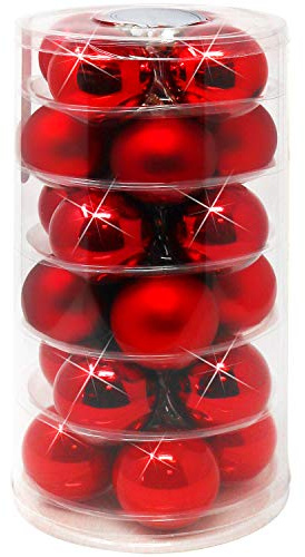 com-four® 24x Weihnachtskugeln, Christbaumkugeln aus echtem Glas für Weihnachten, Baumschmuck für den Christbaum, Ø 6 cm