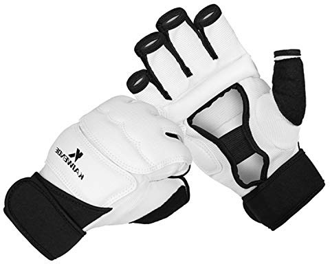 KAIWENDE Guantes de kickboxing (XS, S, M, L, XL, XXL), también aptos para entrenamiento de hombres, mujeres, niños de MMA, Muay Thai, artes marciales, taekwondo sparring, guantes de boxeo (blanco, L)