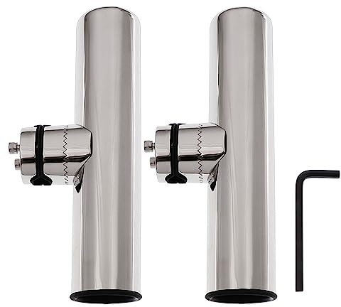 KAOLALI Rutenhalter 2 Stück für Boote Yachten Fischerboot, Einstellbar Polierter Edelstahl Angelrute RacksHalter