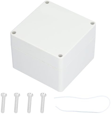 Agatige IP65 Boite de Derivation Electrique, 4.72×4.72×3.54 pouces Boîte de Jonction Externe en Plastique ABS Etanche la Poussière Boîtier Projet Electrique Universel pour Extérieur ou Intérieur