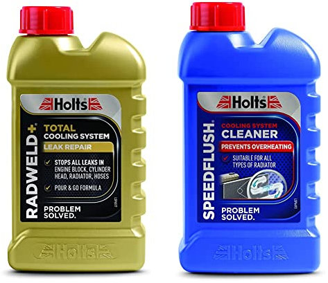 Holts RW2GA Radweld Plus Coolant Leak Repair 250ml & RK1R Speedflush 250ml, Blue