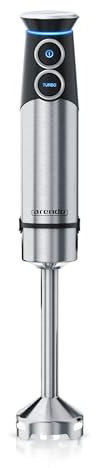 Arendo - Stabmixer Edelstahl - elektrischer Pürierstab 1500 Watt - - stufenlose Geschwindigkeit - Turbotaste - Rührstab für Babynahrung, Suppe, Smoothies, Püree, Saucen
