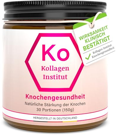 Kollagen Institut Hochdosiert Bioaktiv Collagen Pulver für Knochen – Struktur für Calcium, starke Knochen, Osteoporose Prävention, 1er Pack, Typ 1 Kollagenhydrolysat