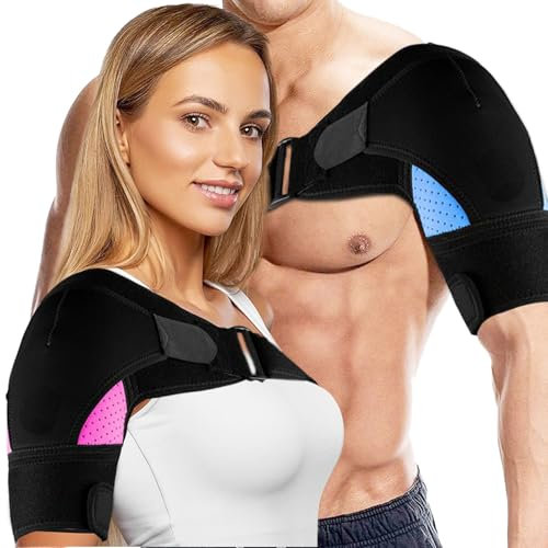 YushengTai 2 Stück Schulterbandage, Verstellbare Schulterstütze mit Neopren-Bandage, Schulterbandage Herren für Verletzungsprävention, Arthritis Schultern, Passt für Beide Links Rechts Schulter