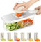 Mandolina per Verdure Professionale,Taglia Regolabile,Affetta Verdure Manuale,Taglia Verdure Manuale,Affetta Patate,Tagliaverdure in Acciaio Inox,Mandolina Regolabile con 6 Lame e Contenitore