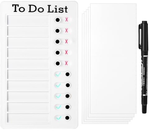 Hpmjz Blank to Do List Boards Chore Chart for Adults Sliding Routine Checklist Detachable RV Memo Board Reminder Daily Responsibility Charts Reusable Task Planning Board for Kids Adults