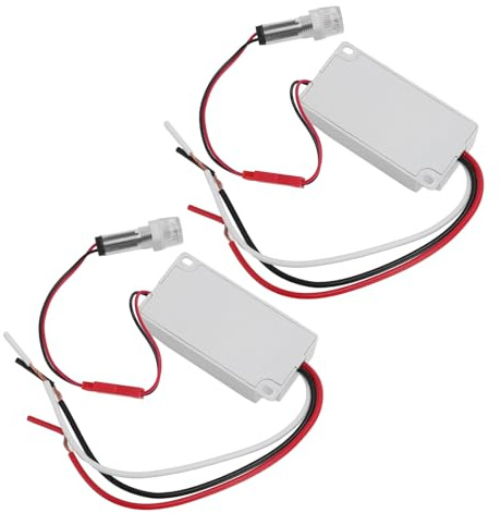 Sensor Crepuscular Interruptor Fotocélula SEAFRONT 2 PCS para Iluminación Exterior Patio Calle y Césped IP33 Automático con LED (DC 12-24V)