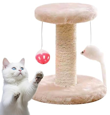 Gatto Grattato Post - Santing Sisal Claw Skining con Mouse Palla Giocattolo Interattivo - Albero Di Gatto Montato A Parete | Da Arrampicata per Gatti Che Conservano Spazi per |